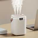 Air Humidifier for Bedroom with Three Spray, 2L Quiet Cool Mist Humidifier for Plants Dorm Room Office Home Car Personal Humidificador with Top Water Inlet & 4 Mist Modes & Night Light