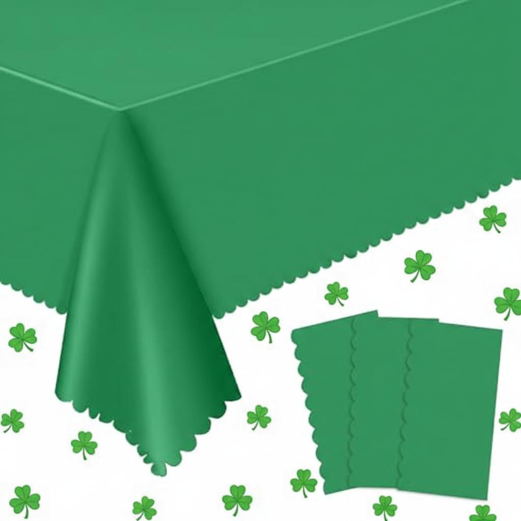 NatNarr Masters Golf Party Decorations 3 Pack Plastic Green Tablecloths Disposable Green Table Cloth for Rectangle, Waterproof Table Cover for Golf Party Wedding Anniversary Party,54 x 108 Inch