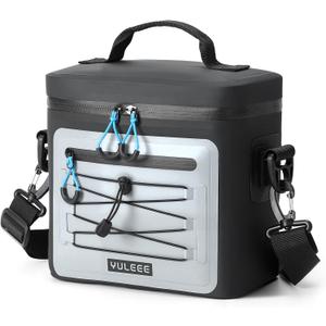 Cooler Bag, 7/16/30 Can Soft Sided Small Portable Insulated Cooling Pack, Everyday Lunch Cooler, Leakproof Ice Chest for Beach, Camping, Travel, Picnic (Black)