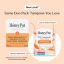 The Honey Pot Company - Multipack -100% Organic Cotton Core Tampons w/Bio Plastic Applicator - Regular & Super Absorbency - Unscented - Feminine Care - 54 Count (3 Packs of 18)
