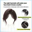 Anemone Human Hair Topper for Women 11" Clip in Bangs 9g Ultra-Light Borderless Swiss Lace Hairpiece for Thinning & Grey Hair (7 * 11 Brown Mid Bangs)