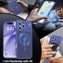 Magnetic Shockproof for iPhone 17 Pro Case,Upgraded[Camera Protection][Compatible with Magsafe][Non-Slip][Mil-Grade Protection] Slim Translucent Matte Phone Case for iPhone 17 Pro,Cobalt Blue