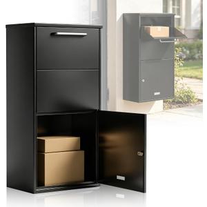 Parcel Delivery Box for Outside, Extra Large Wall Mounted Package Drop Box, Heavy Duty Galvanized Steel Secure Parcel Box for Porch, Lockable Mailbox with 3 Keys (0.8mm Thickness)