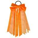 3 x Velvet Elastic Hair Tie 11 Inch Long Velvet Ribbon Bowknot Headwear Fall Winter Ponytail Hair Accessories for Women Girls, Orange