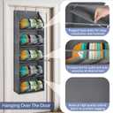 Hat Organizer for Baseball Caps - Hat Rack for Door - Hat Storage for Baseball CapsHat Holder on Wall, Clear Deep Pockets 5 Tiers, Holds at Least 60 Hats, with 3 Hooks (Grey)