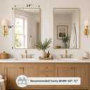 2-Pack 24x36 Inch Brushed Gold Rectangular Bathroom Vanity Mirrors