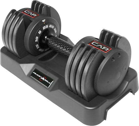 CAP ADJUSTABELL Adjustable Dumbbell Set, Premium Quick Select Adjustable Weights for Strength Training, Singles & Pairs, 55 LB, Round Dumbbells, Multiple Grip Handle Options