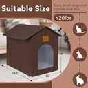 Outdoor Cat House for Shelter Feral Cat, Outside Waterproof Cat House for Outdoor/Indoor Cats, Insulated Cat Bed for All Seasons with Cozy Cushion (Brown, Zip Style)