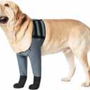 Dog Socks & Boots - Waterproof Anti-Licking Paw Protectors with Non-Slip Bottom, Post-Surgery Recovery Sleeves for Wound Protection (Grey, L)