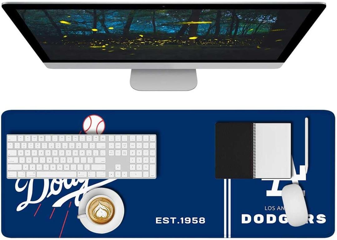 Baseball Mouse Pad Extended Large Gaming Desk Pad 31.5 x 11.8 Inch, XL Mousepad Topographic Mouse Pad with Anti-Slip Rubber Base for Los Angeles Home Office