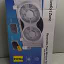 Comfort Zone Window Fan for Bedroom, 9 inch 3 Speed Dual Fans with Auto-Locking Expanders, 3 Modes (Cool, Circulate, Exhaust), Remote Control, Fabric Cover plus Bug Screen, White