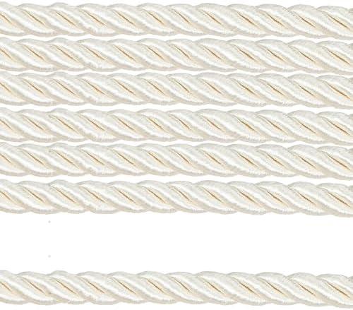 Fenghuangwu 10 Yards / 1cm Twisted Rope Cord Trim Nylon Rope Thread String for DIY,Home Decor,Sofa Furniture Decoration- Beige