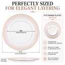 Tomeurperf 10Pcs Clear Charger Plates Bulk Wedding - 13" Premium Clear Plastic Chargers with Pink Beaded, Decorative Dinner Charger Plates for Events & Parties