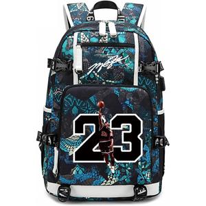 Basketball 23 Student School Bag, Laptop Backpack, Ultra-Light Travel Bag, For Men And Women (green-A)