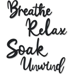 4 Pcs Bathroom Decor Wooden Bathroom Wall Sign Black Bath room Decor Relax Unwind Soak Breathe Wall Art Fresh Hollow Sign for Washing Room Laundry Room Toilet (Cosy)