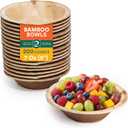 ECO SOUL 7 Oz Bamboo Bowls, Compostable, Heavy Duty (200 Pack), Small 5" | Round