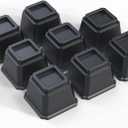 Bed Risers 4 Inch Heavy Duty, Furniture Risers for Bed Frame, Couch, Desk, Chair, Lifts Up to 1,500 lb, Set of 8, Black
