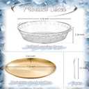 2-Pack 11.8" Chilled Serving Trays to Keep Food Cold, Gold & Silver Metal Round Plates, Plastic Ice Plates & 10 Forks, 2-Tier Ice Chilled Platters for Shrimp Cocktail, Appetizers, Buffet