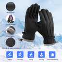 Winter Outdoor Waterproof Ski Gloves for Women Men, Cashmere Warm Lining Finger Touchscreen Texting Riding Gloves (Medium, Black)