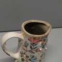 Vintage Colorful Flower Ceramic Vase with Handle, Retro Ice Glazed Crack Farmhouse Pitcher Vase for Home Decor, Living Room, Shelf, Office, Rustic Table Centerpiece 7 Inch