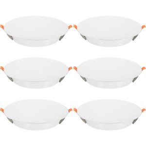 uxcell 6Pcs 230mm/9.1" Round Ceiling Cover Plate, LED Downlight Hole Trim Wall Hole Spring Mount Decorative Flat Cap Access Panel for 6.9-8.5 Inch Ceiling or Wall Openings, Matte White