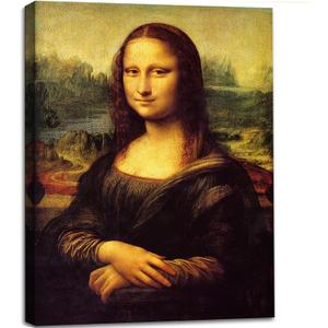 Mona Lisa by Leonardo DaVinci Canvas Wall Art Classic Painting Reproduction Vintage Artwork Print Framed Art for Wall Decor 24"x36"