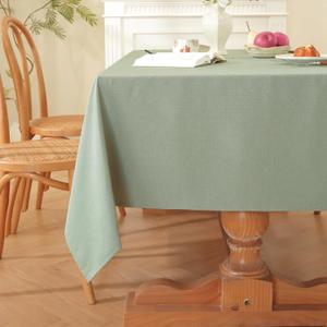 Alsoo Table Cloth Rectangle Table, 60X120 Inch Linen Textured Tablecloth Spring Waterproof Spill-Proof TableCloths Wrinkle Free Farmhouse Table Cover for Dining Parties Buffets Holidays,Sage Green