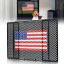 Aluminum Alloy RV Entry Screen Door Grille Adjusts from 22"- 31.5", Adjustable RV Door Screen Protector, Flag