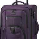 LOVEVOOK Carry On Luggage Airline Approved, Suitcases with Spinner Wheels, Softside Carry-on Luggage with TSA Lock for Men Women Business Trip, Lightweight Large Capacity Luggage for Travel, Purple, 22 Inch - Carry-On