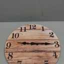 XNM Round Wood Wall Clock for Kitchen 12 Inch Farmhouse Small Wall Clocks Battery Operated Brown Wall Clock Silent (MDF No Solid Wood)