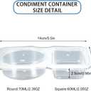 2 x 33pcs Double Compartment Condiment Container With Lids - Reusable Snack Pack Containers for Condiment, Dip, Sauce, and Dye
