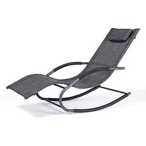 Outdoor Lounge Chair, Chaise Lounge for Patio & Lawn, Pool Lounge Chairs with Removable Pillow, Dark Grey