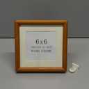 6x6 Square Picture Frame Teak Solid Wood with Real Glass Vertical Horizontal Standing Display Photo 4x4 with Mat or 6x6 without Mat for Desk Tabletop Wall Mount Gallery Frame