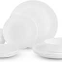 Cello Regal Dinnerware Set of 18 pieces, Service for 6, Chip & Scratch Resistant, Lightweight Round Plates and Bowls Set, Microwave & Dishwasher safe, Opalware Dinner Set, Plain
