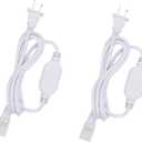 2 Pcs AC 110V LED Light Plug only for High Voltage 10mm X 6mm 288LEDs/M 65.6FT COB LED Strip Lights