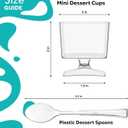Exquisite Mini Dessert Cups With Spoons 200 Pcs - 2 Oz Square Clear Plastic Pudding Cups Disposable With Tasting Spoons 100 Sets | Mini Parfait Cup | Appetizer Cup For Party & Events