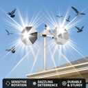 Bird Scare Reflective Device,Silver, Wind Powered Spinning, Bird Reflectors, Keep Pigeon Woodpeckers and Seagull Away for Garden Patio Yard,1PCS