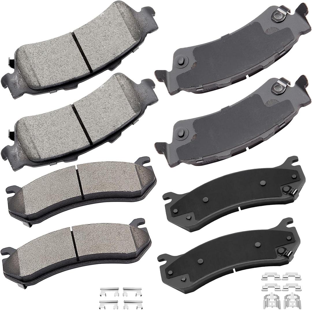 cciyu D785 D792 Ceramic Front Rear Brake Pad Set Fit For Chevy Astro,Avalanche,1500,Silverado,1500 HD,Suburban,1500,Tahoe,For GMC Safari,Sierra,1500,Sierra,1500 HD,Yukon,Yukon XL,1500