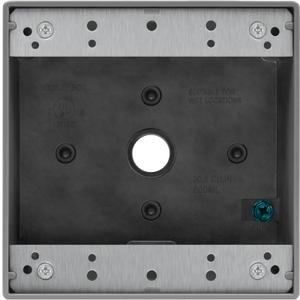 ENERLITES Weatherproof Outlet Box with Three 1/2-in Threaded Outlets, Outdoor Electrical Box, 3 Holes 0.50 Each, 2-Gang, 4.53 Height x 4.53 Length x 2.16 Depth, EN2350,Grey