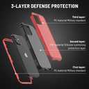 Magnetic Case for iPhone 12 & iPhone 12 Pro, 3-Layer Military Protection, Wireless Charging, MagSafe, Red