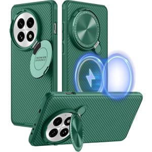 Nillkin for Oneplus 13 Case Magnetic, [Compatible with Magsafe] Wireless Charging Oneplus 13 Case with Metal Kickstand & Camera Cover, Slim Protective Magsafe Phone Case Cover for One Plus 13, Green