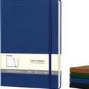 COMIX B5 Lined Journal Notebooks, 240 Pages, 6.9 x 9.8 Inches, Navy Blue, Hardcover Journaling Notebooks for Men & Women- Fits for Office, Business, School, Notes Taking & Writing