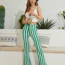 Flare Jeans for Women High Waisted Stretchy American Flag Bell Bottoms Denim Flare Pants (Green)
