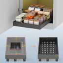 Pull out Cabinet Organizer,Expandable Width(11"-16"),Depth(17"-24") with 3 Rails,Roll out Drawers,No Drill Adjustable Slide out Shelves for Kitchen,Pantry,for Both Lip and Lip-Free Cabinets,Black(1PC)