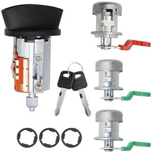 707624 C-42-195 lgnition Switch and Door Lock Cylinder with Keys Set Replacement for Ford F150/250/350 2001-2007 Replacement for Ford Explorer Replacement for Lincoln Blackwood 322347