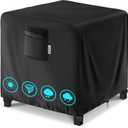 28" Square Fire Pit Cover  Heavy-Duty Waterproof Oxford, Buckle Straps, Air Vents & Drawstring  Windproof & UV-Resistant for Worry-Free Year-Round Protection on Patio Fire Pits & Tables (Black)