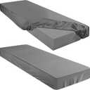 Breling Fitted Sheet (Sheet Only) Compatible with Milliard Trifold Mattress Folding Mattress Fitted Microfiber Bedclothes for Camp Bunk Rvs Bed(Dark Gray,2 Pcs,Single,6'')