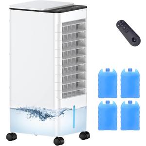 Windowless Portable Air Conditioners with Remote, Ventless Ac Unit Ductless Air Cooler,Hoseless Quiet Evaporative Oscillating Swamp Cooler,12H Timer & 4 Ice Box for Room Indoor Outdoor Office Bedroom