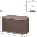 Rubbermaid Medium Resin Outdoor Storage Deck Box (73 Gal), Weather Resistant, Brown, Deck Organization for Home/Backyard/Pool Chemicals/Toys/Garden Tools/Porch/Patio Cushions