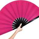 3 x Large Rave Folding Hand Fan Clap Fan Popping Fans for Line Dancing, Big Foldable Clacking Fans for Dance Festival, Dancing, Performance